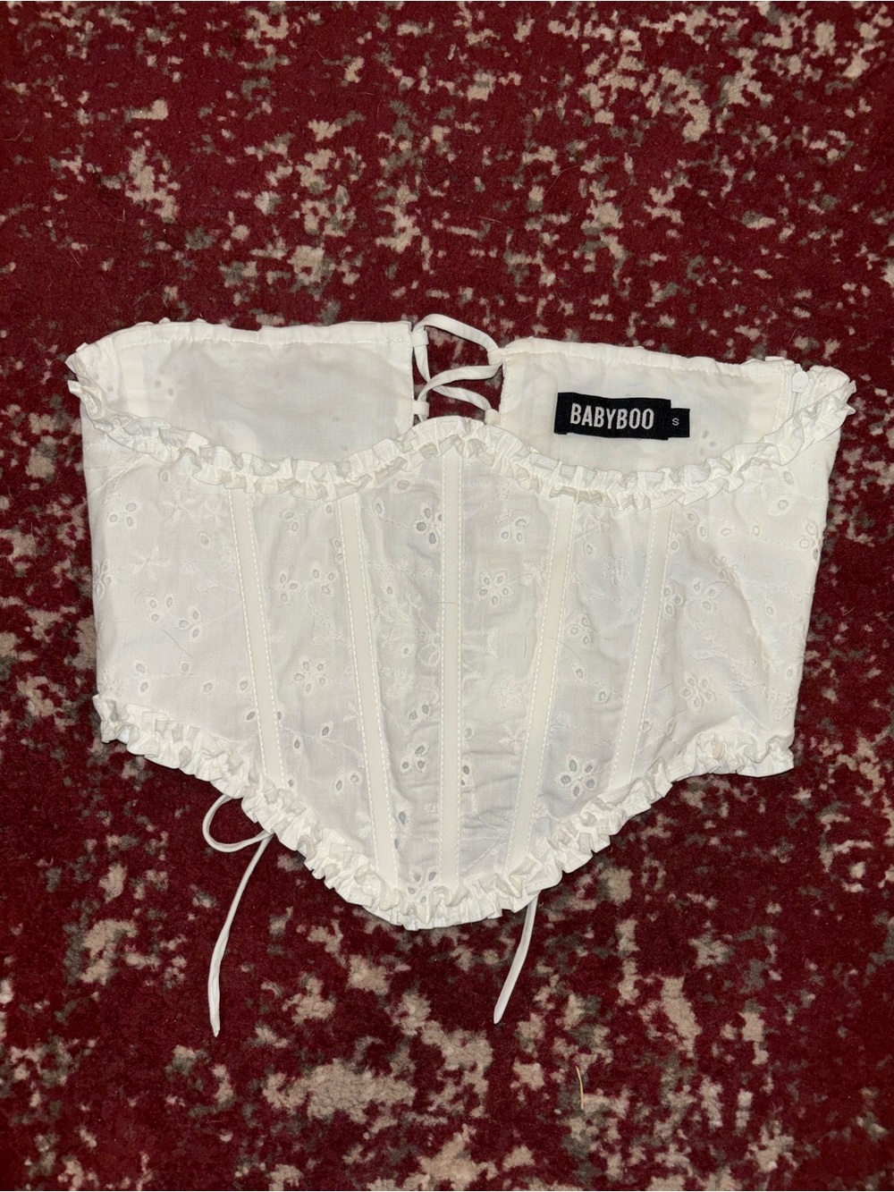 Babyboo White Eyelet Corset Crop Top